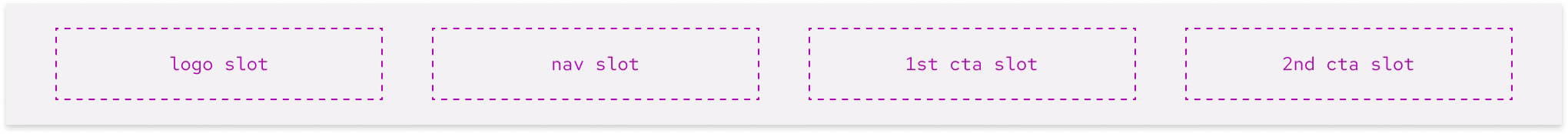 Secondary navigation with four slots